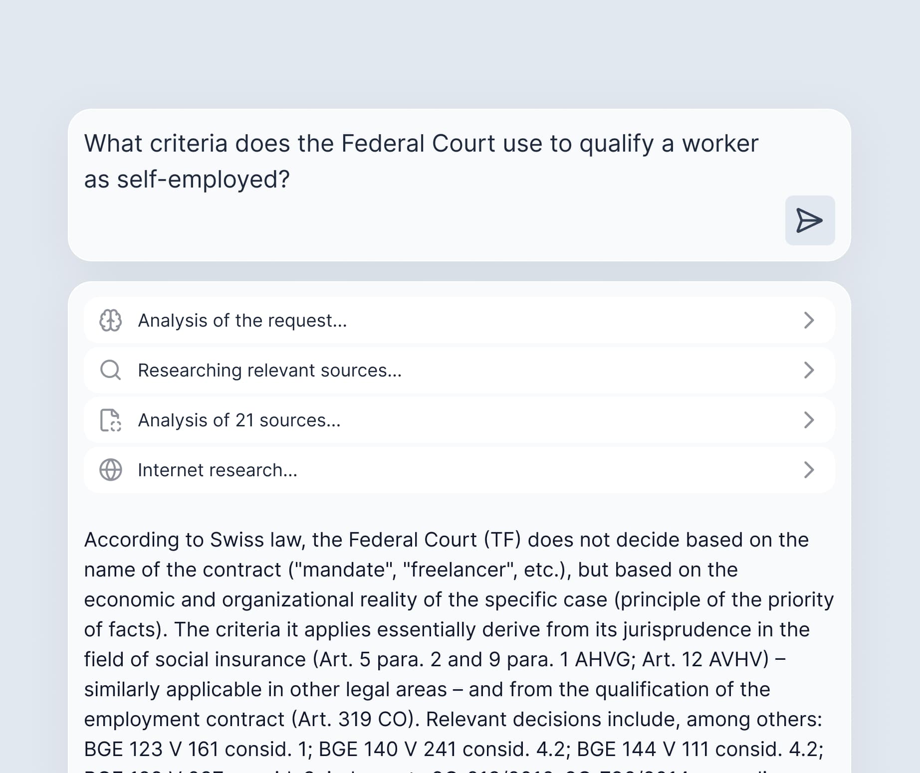 An assistant designed for legal reasoning