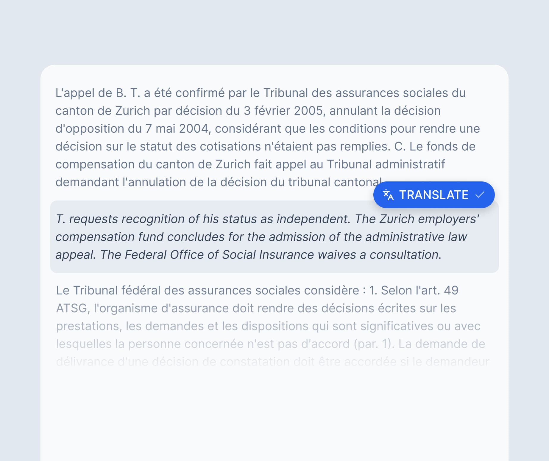 Instant translation